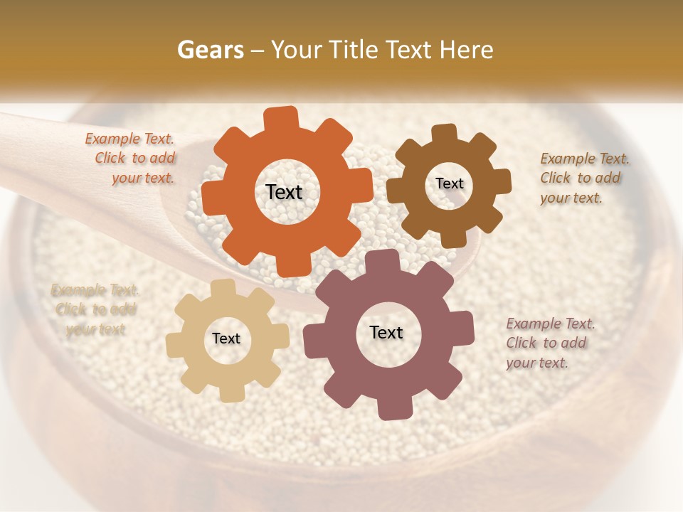 A Wooden Spoon Filled With Sesame Seeds PowerPoint Template