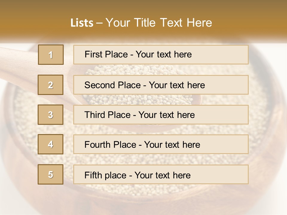 A Wooden Spoon Filled With Sesame Seeds PowerPoint Template