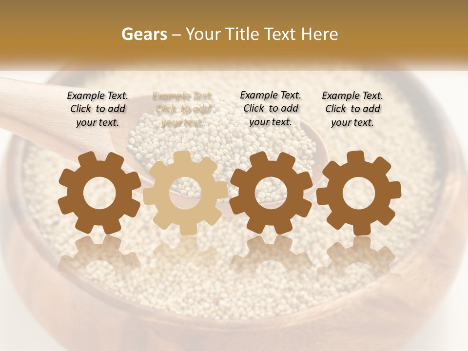 A Wooden Spoon Filled With Sesame Seeds PowerPoint Template