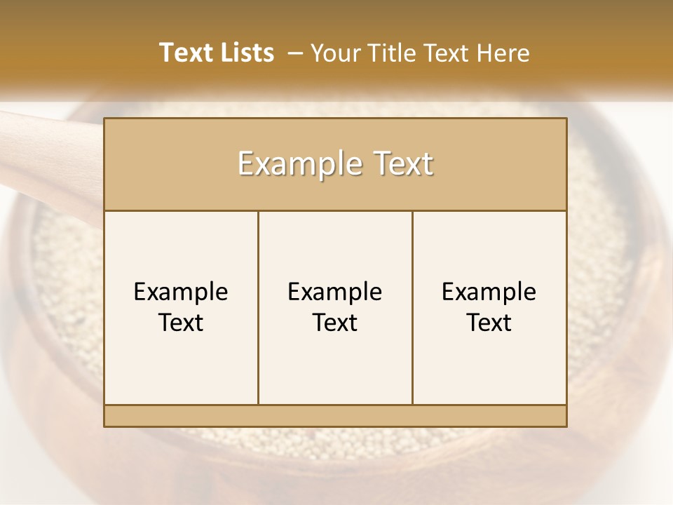A Wooden Spoon Filled With Sesame Seeds PowerPoint Template