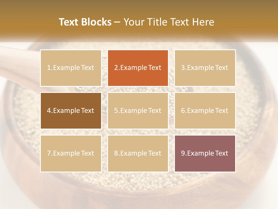 A Wooden Spoon Filled With Sesame Seeds PowerPoint Template