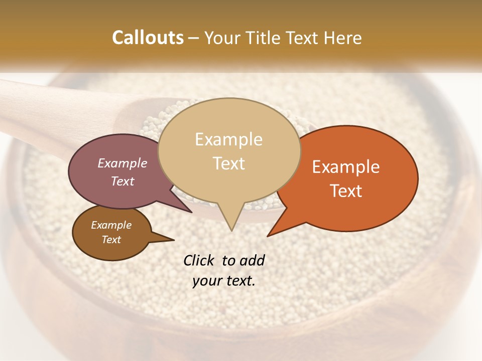 A Wooden Spoon Filled With Sesame Seeds PowerPoint Template