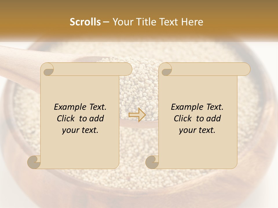 A Wooden Spoon Filled With Sesame Seeds PowerPoint Template