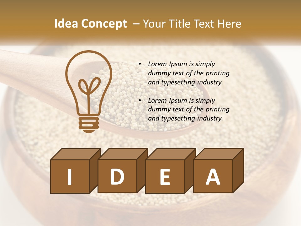 A Wooden Spoon Filled With Sesame Seeds PowerPoint Template