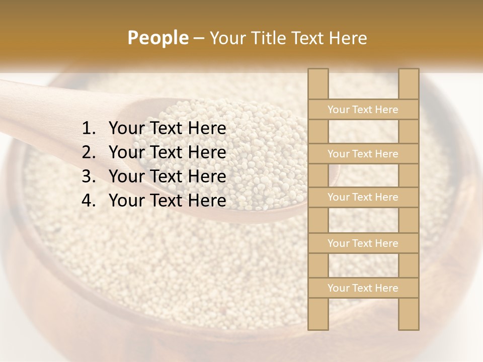 A Wooden Spoon Filled With Sesame Seeds PowerPoint Template
