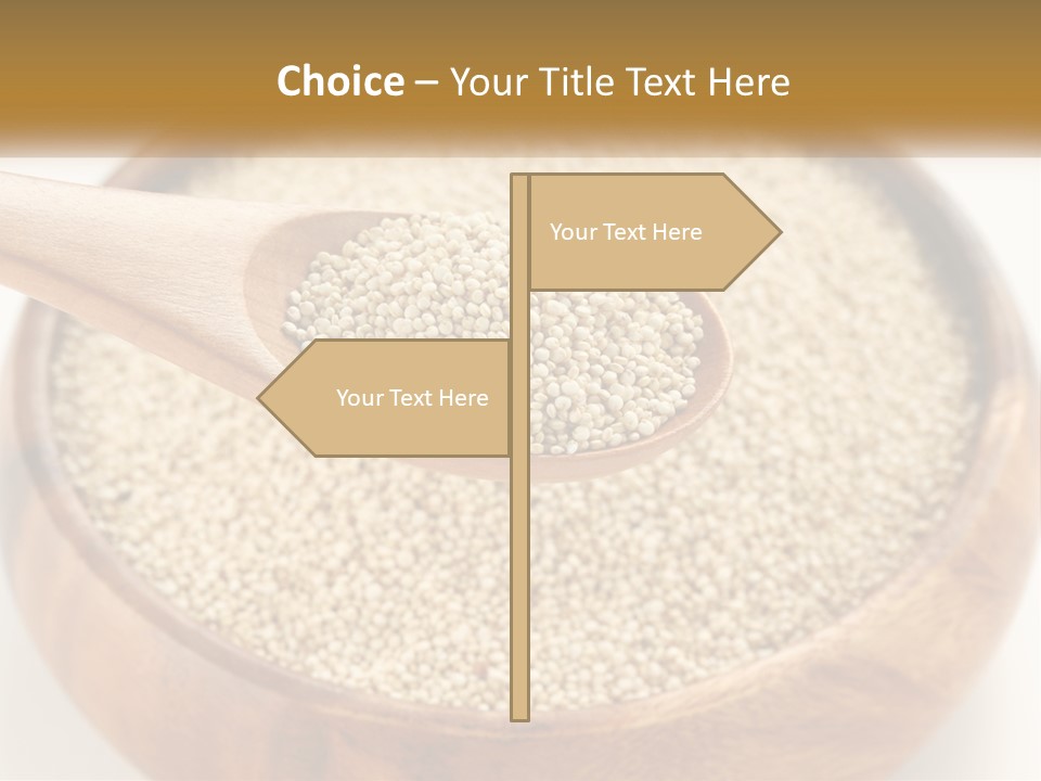 A Wooden Spoon Filled With Sesame Seeds PowerPoint Template