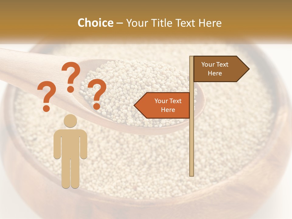 A Wooden Spoon Filled With Sesame Seeds PowerPoint Template