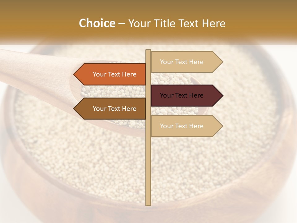 A Wooden Spoon Filled With Sesame Seeds PowerPoint Template