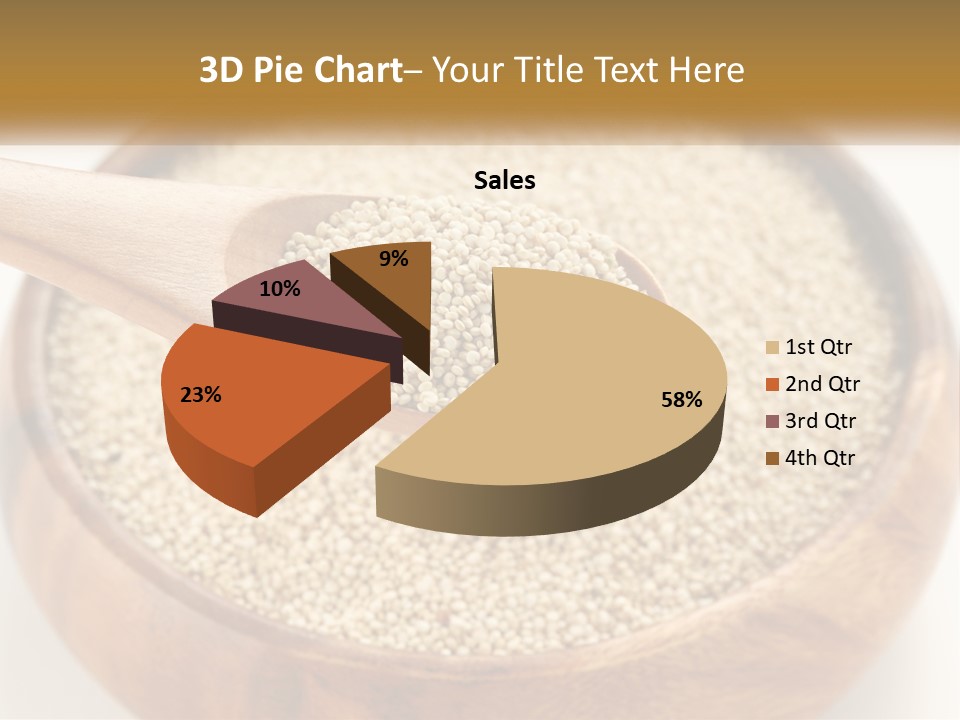 A Wooden Spoon Filled With Sesame Seeds PowerPoint Template