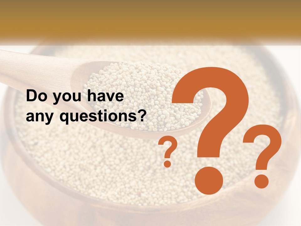 A Wooden Spoon Filled With Sesame Seeds PowerPoint Template