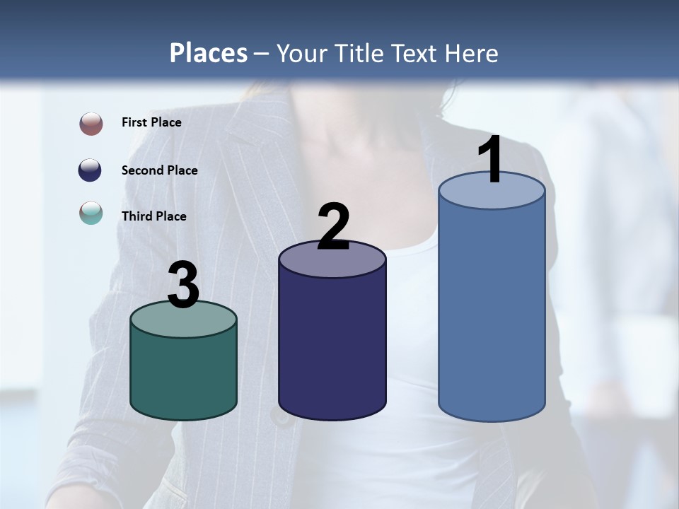 A Woman In A Business Suit Is Smiling For The Camera PowerPoint Template
