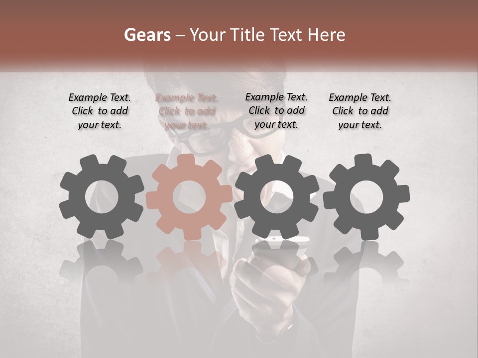A Woman Holding A Cell Phone With Her Mouth Open PowerPoint Template
