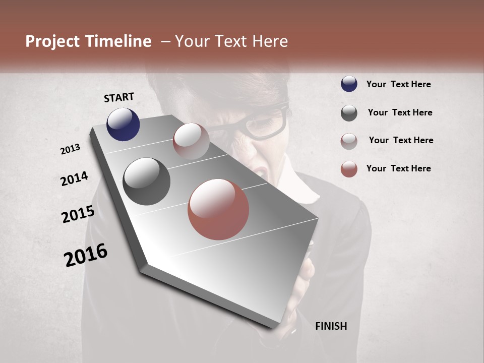 A Woman Holding A Cell Phone With Her Mouth Open PowerPoint Template