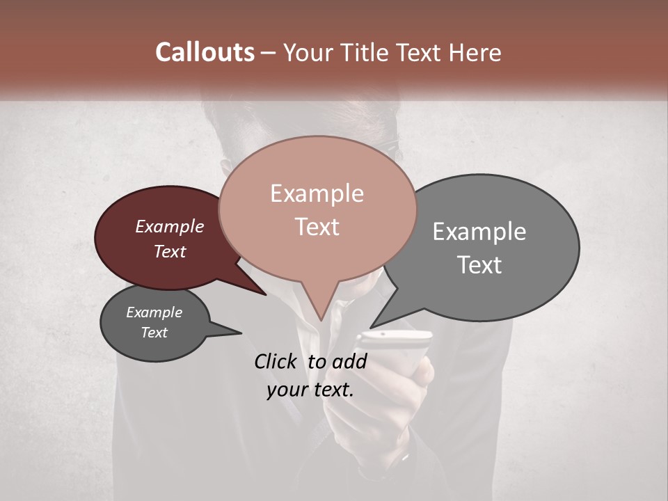 A Woman Holding A Cell Phone With Her Mouth Open PowerPoint Template