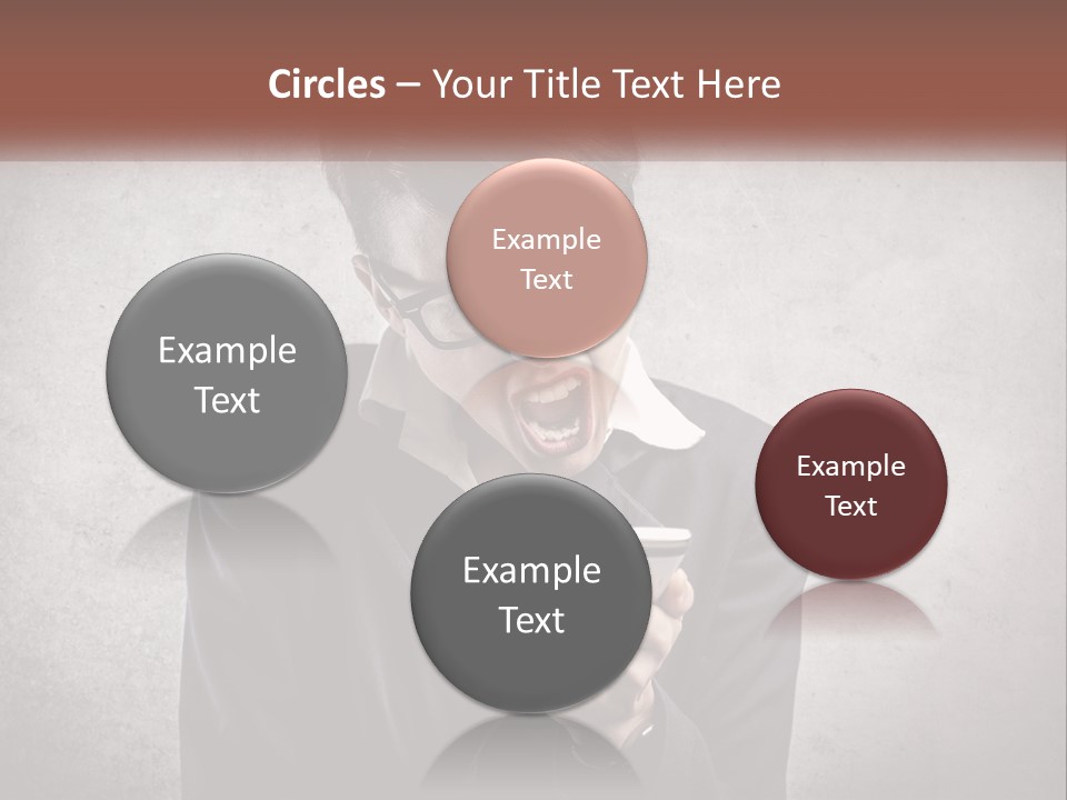 A Woman Holding A Cell Phone With Her Mouth Open PowerPoint Template