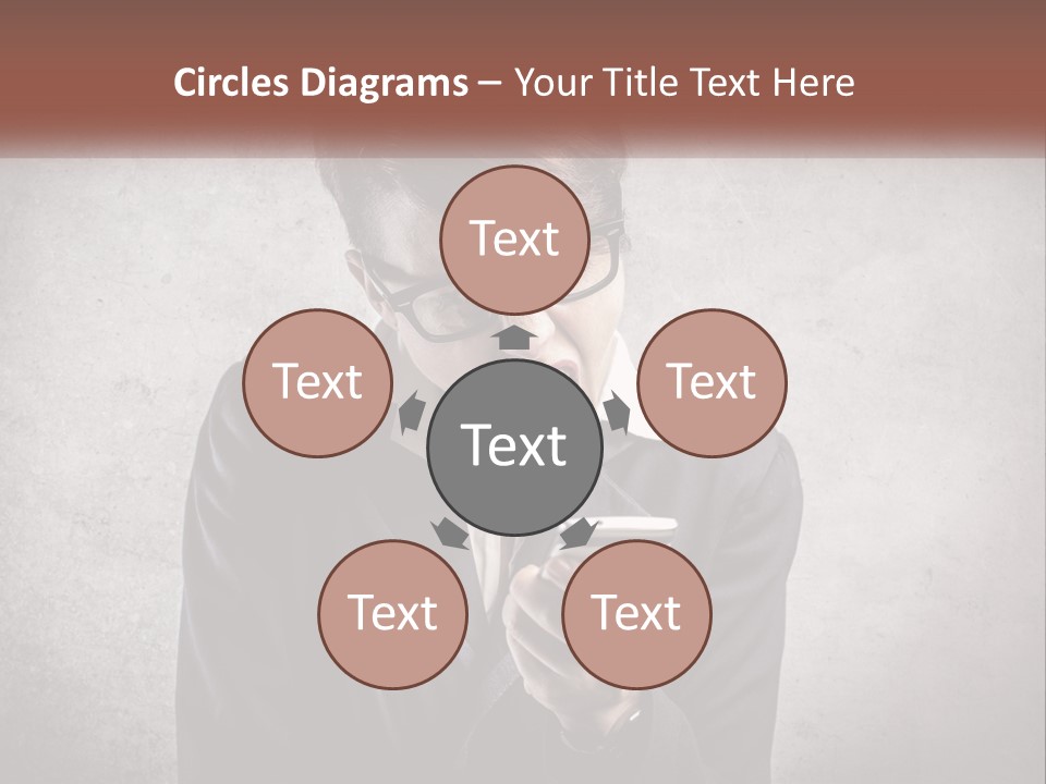 A Woman Holding A Cell Phone With Her Mouth Open PowerPoint Template