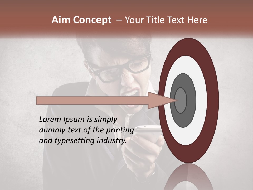 A Woman Holding A Cell Phone With Her Mouth Open PowerPoint Template