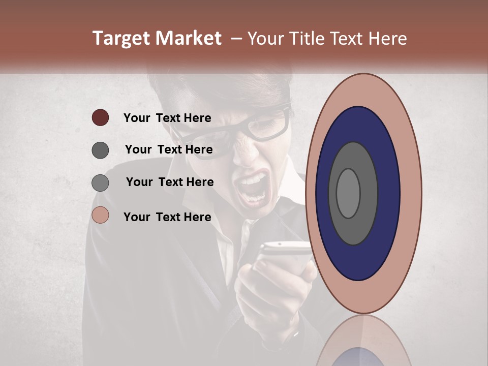 A Woman Holding A Cell Phone With Her Mouth Open PowerPoint Template