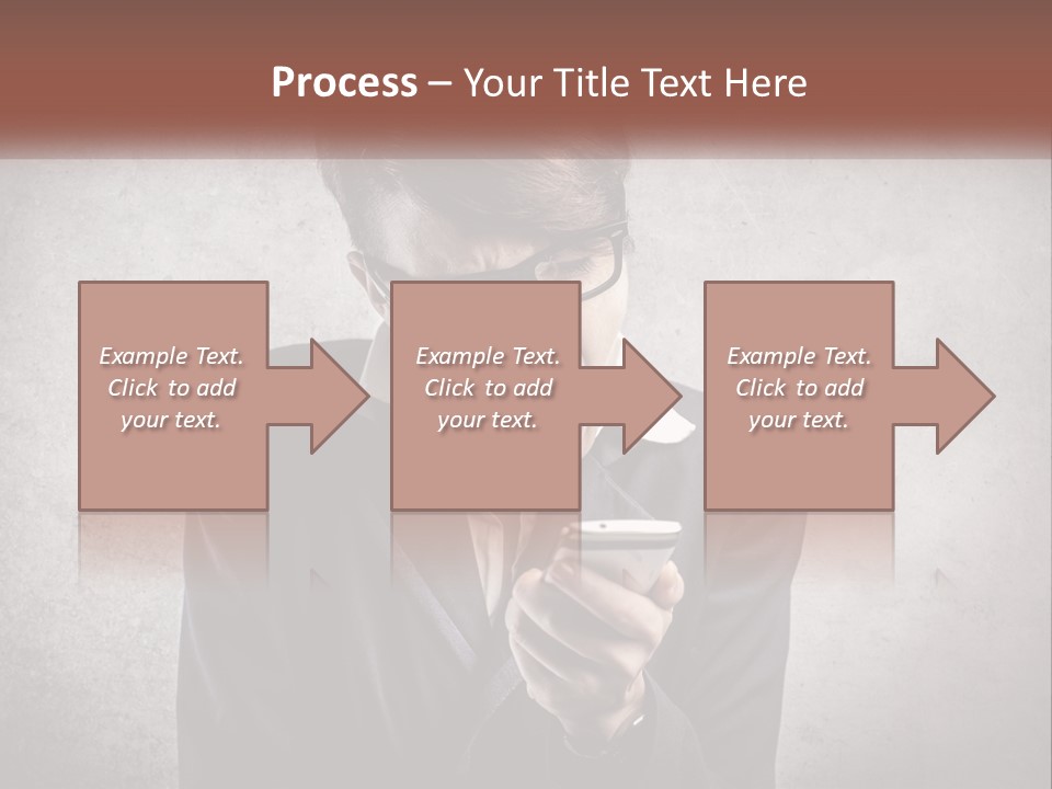 A Woman Holding A Cell Phone With Her Mouth Open PowerPoint Template