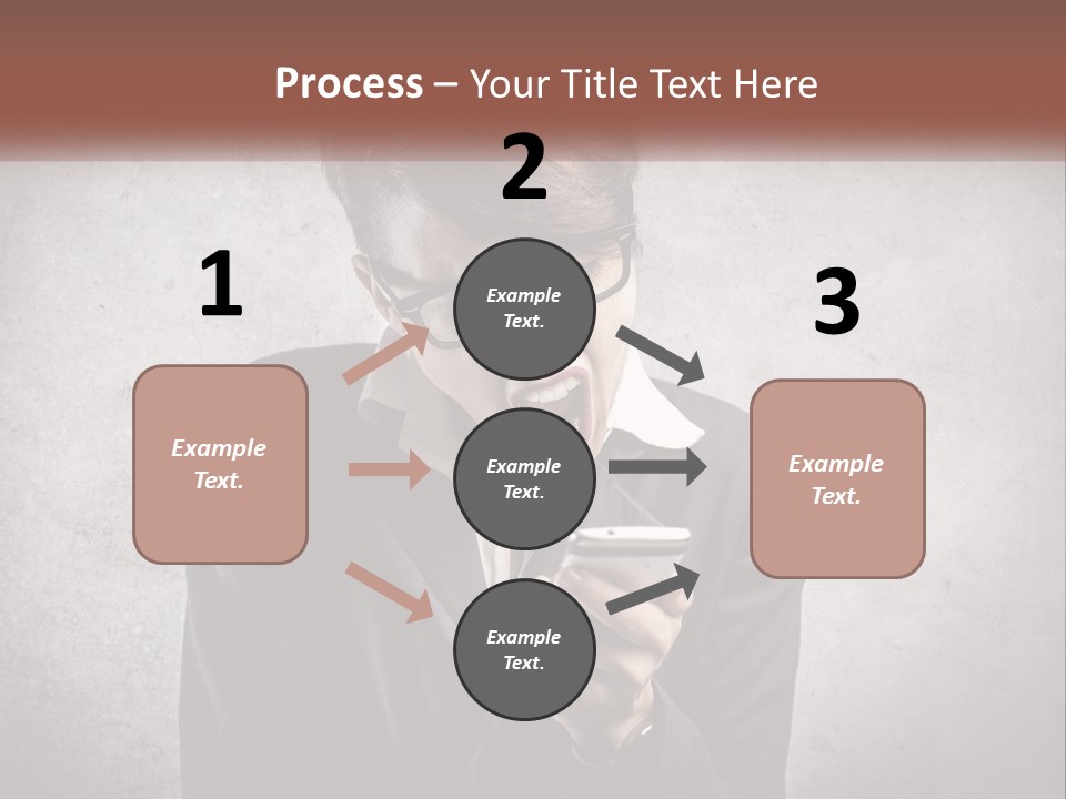 A Woman Holding A Cell Phone With Her Mouth Open PowerPoint Template