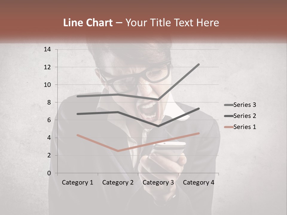 A Woman Holding A Cell Phone With Her Mouth Open PowerPoint Template