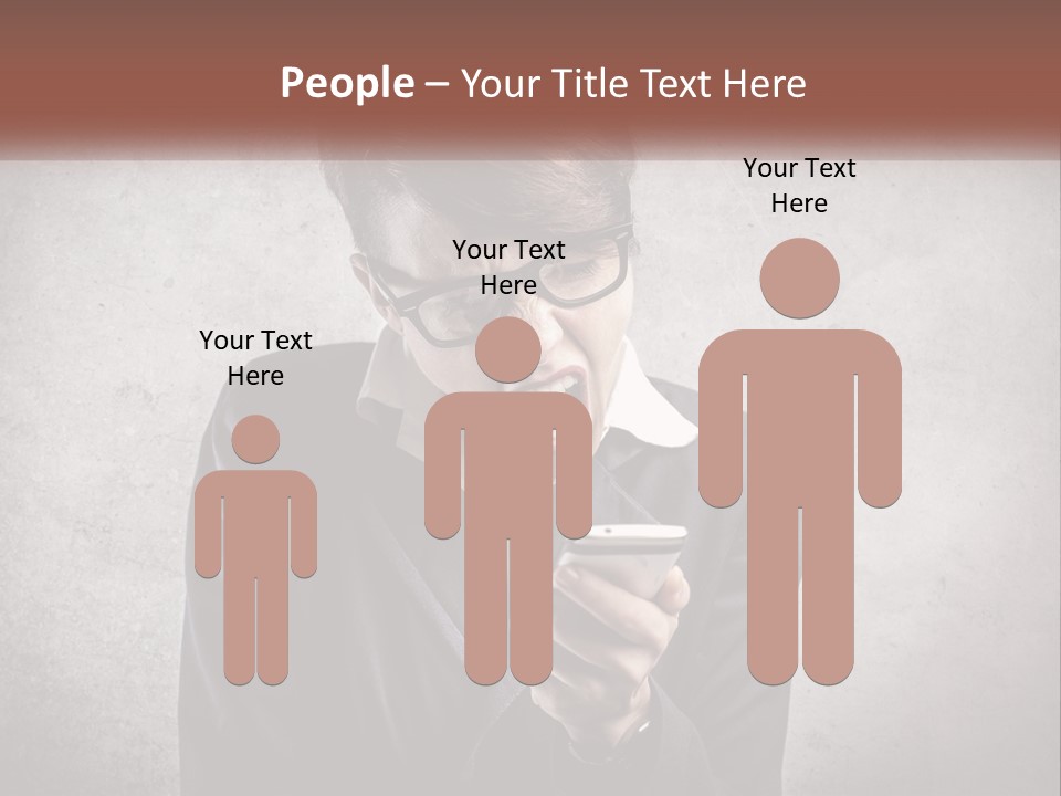 A Woman Holding A Cell Phone With Her Mouth Open PowerPoint Template