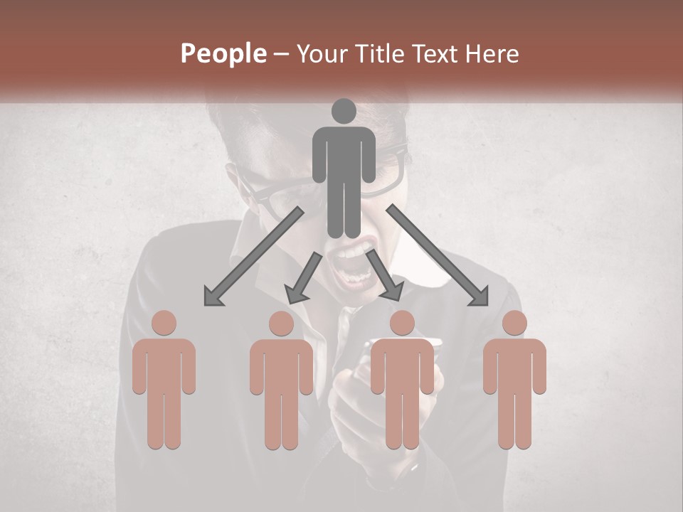 A Woman Holding A Cell Phone With Her Mouth Open PowerPoint Template