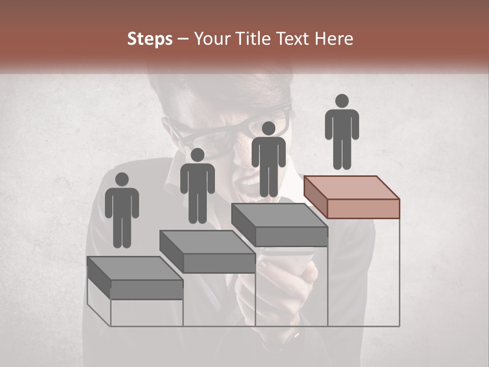 A Woman Holding A Cell Phone With Her Mouth Open PowerPoint Template