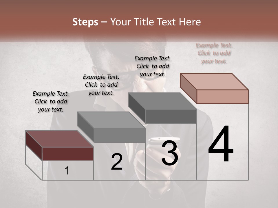 A Woman Holding A Cell Phone With Her Mouth Open PowerPoint Template