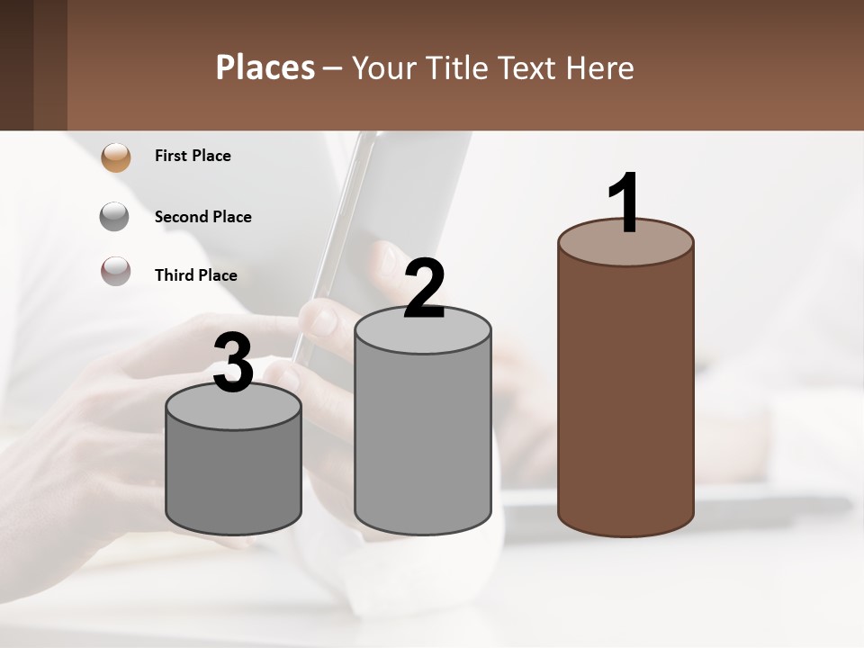 A Person Using A Cell Phone In Front Of A Laptop PowerPoint Template