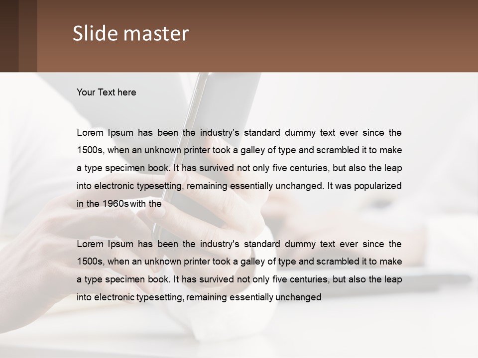 A Person Using A Cell Phone In Front Of A Laptop PowerPoint Template