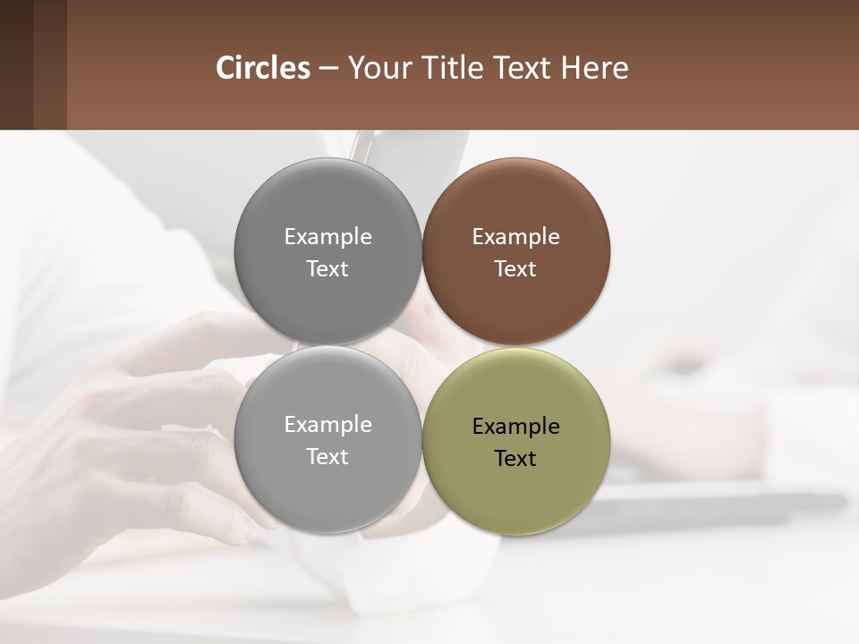 A Person Using A Cell Phone In Front Of A Laptop PowerPoint Template