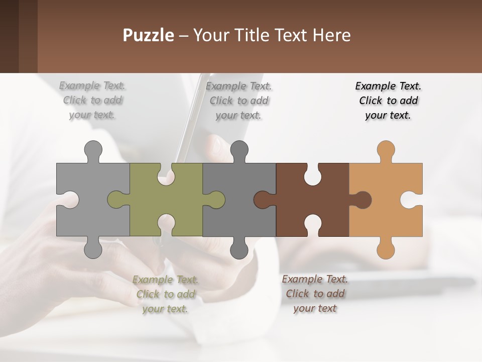 A Person Using A Cell Phone In Front Of A Laptop PowerPoint Template