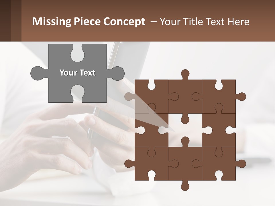 A Person Using A Cell Phone In Front Of A Laptop PowerPoint Template