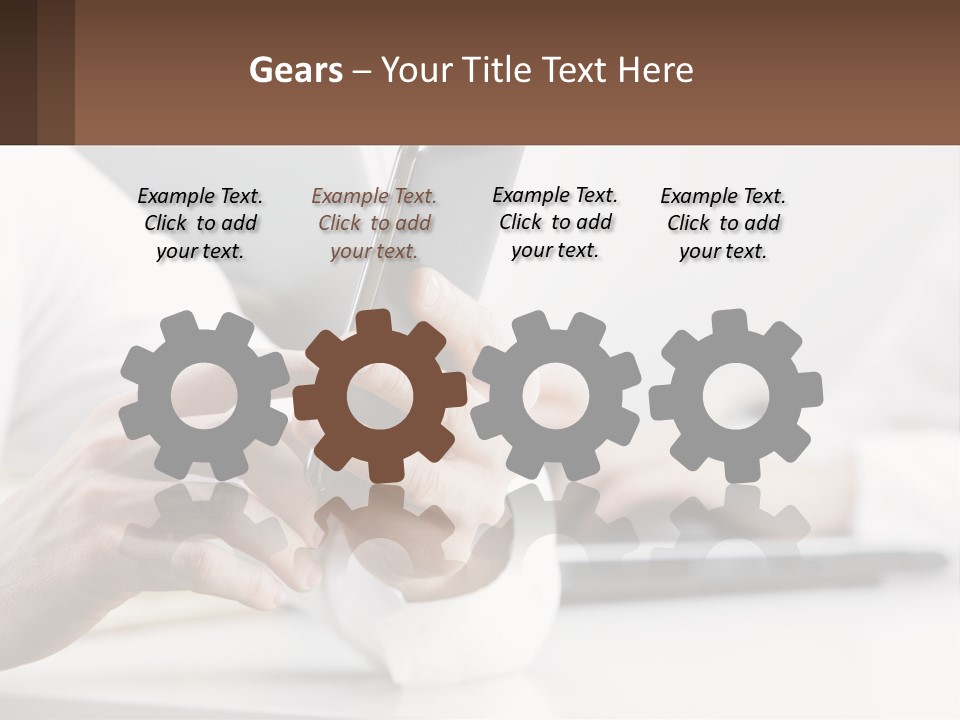 A Person Using A Cell Phone In Front Of A Laptop PowerPoint Template