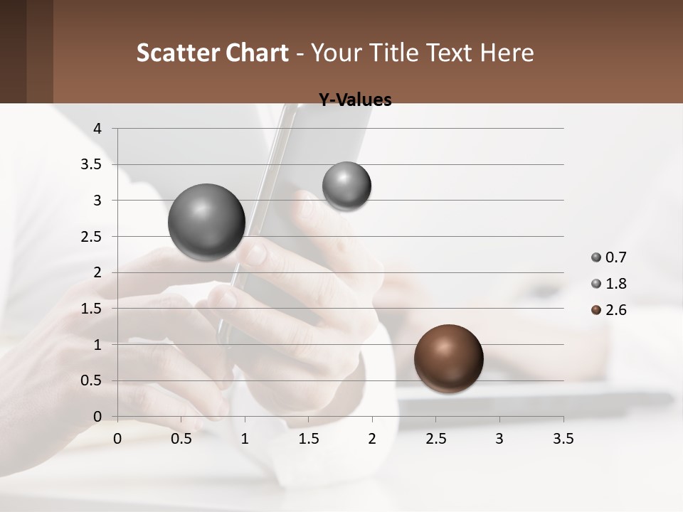 A Person Using A Cell Phone In Front Of A Laptop PowerPoint Template