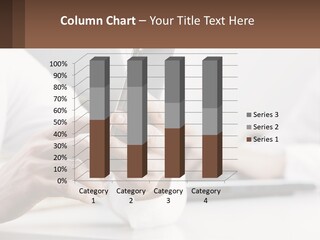 A Person Using A Cell Phone In Front Of A Laptop PowerPoint Template