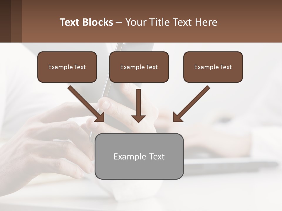 A Person Using A Cell Phone In Front Of A Laptop PowerPoint Template