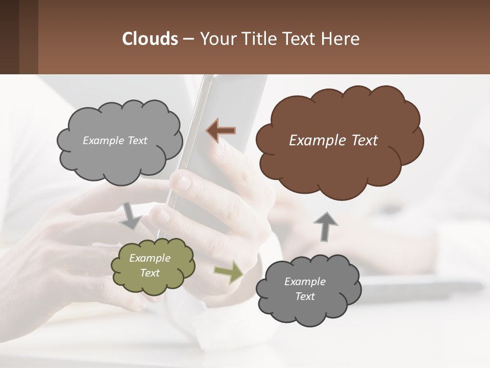 A Person Using A Cell Phone In Front Of A Laptop PowerPoint Template