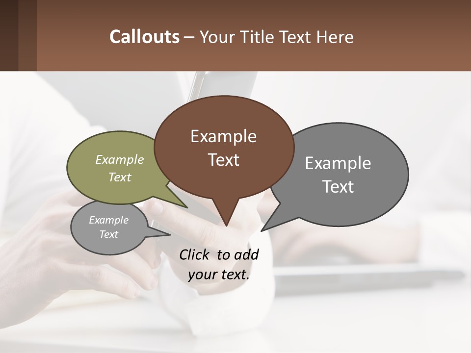 A Person Using A Cell Phone In Front Of A Laptop PowerPoint Template