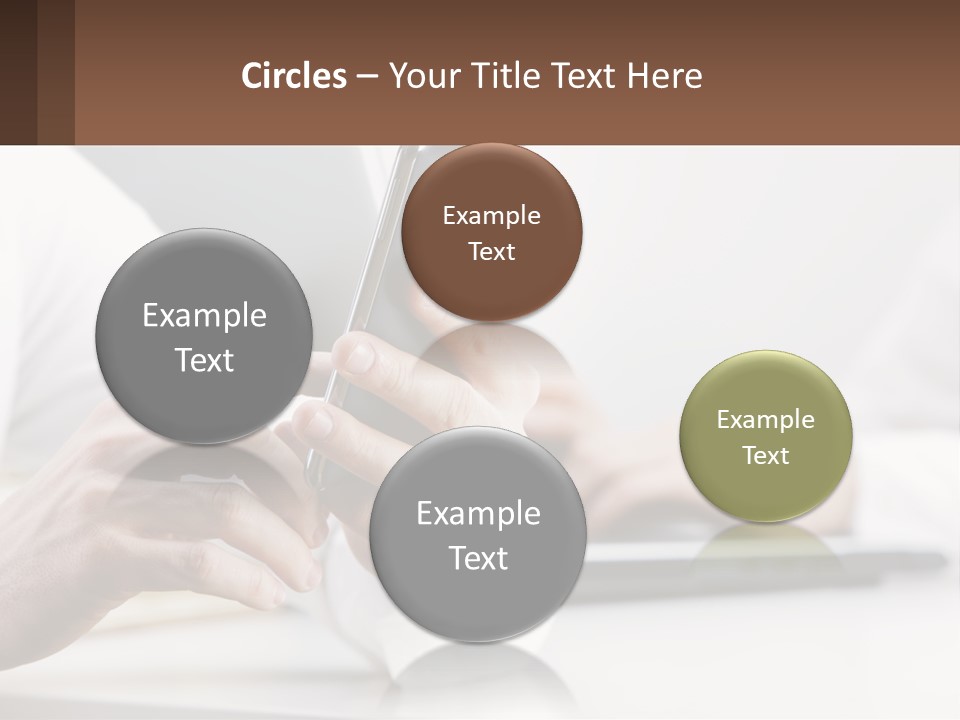 A Person Using A Cell Phone In Front Of A Laptop PowerPoint Template