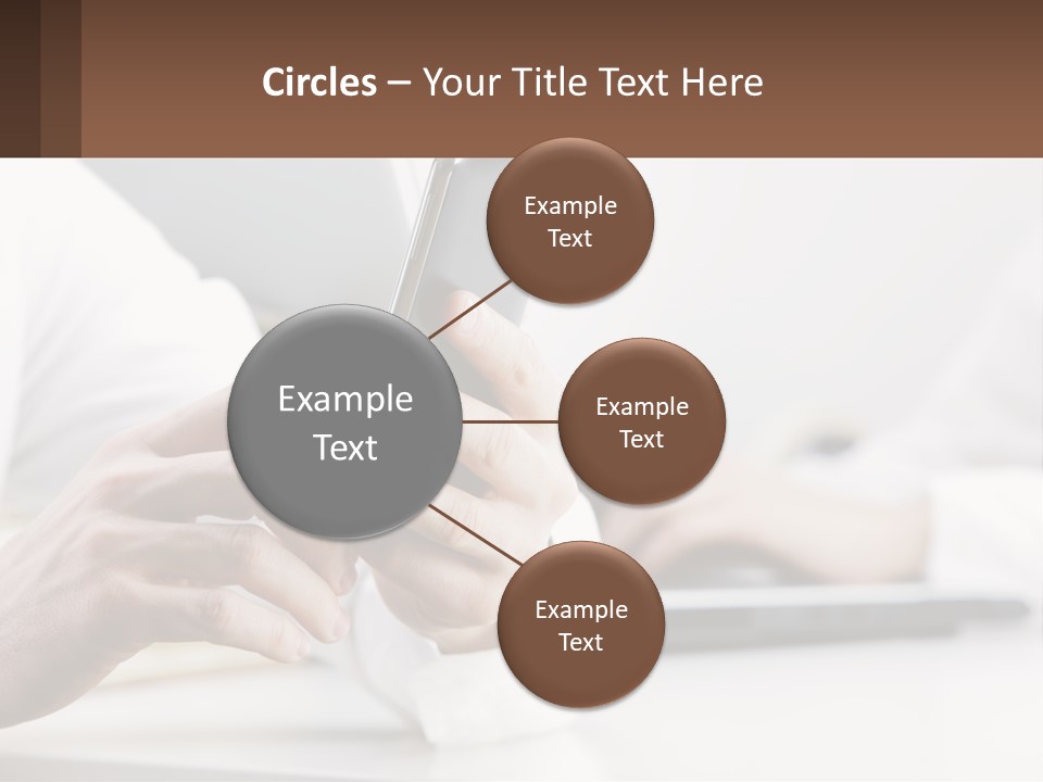 A Person Using A Cell Phone In Front Of A Laptop PowerPoint Template