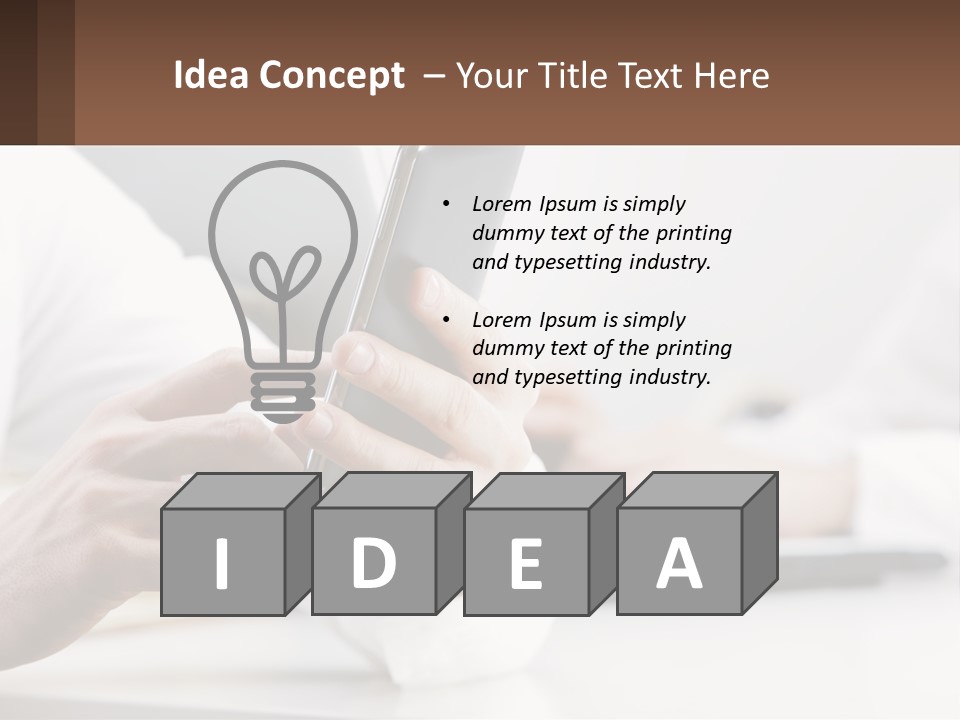 A Person Using A Cell Phone In Front Of A Laptop PowerPoint Template