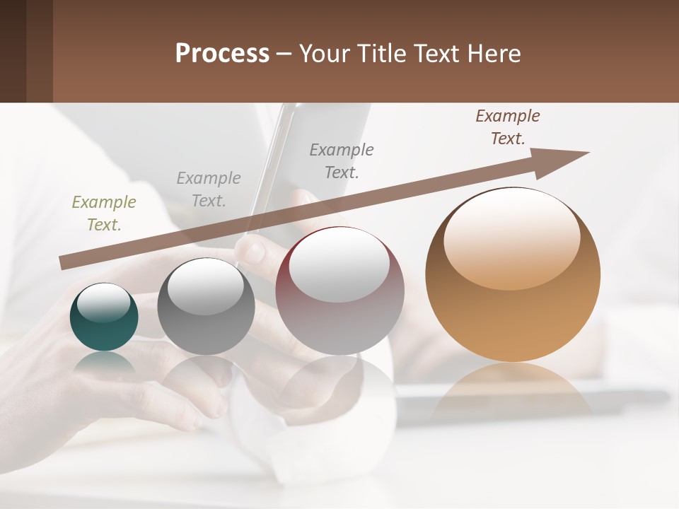 A Person Using A Cell Phone In Front Of A Laptop PowerPoint Template