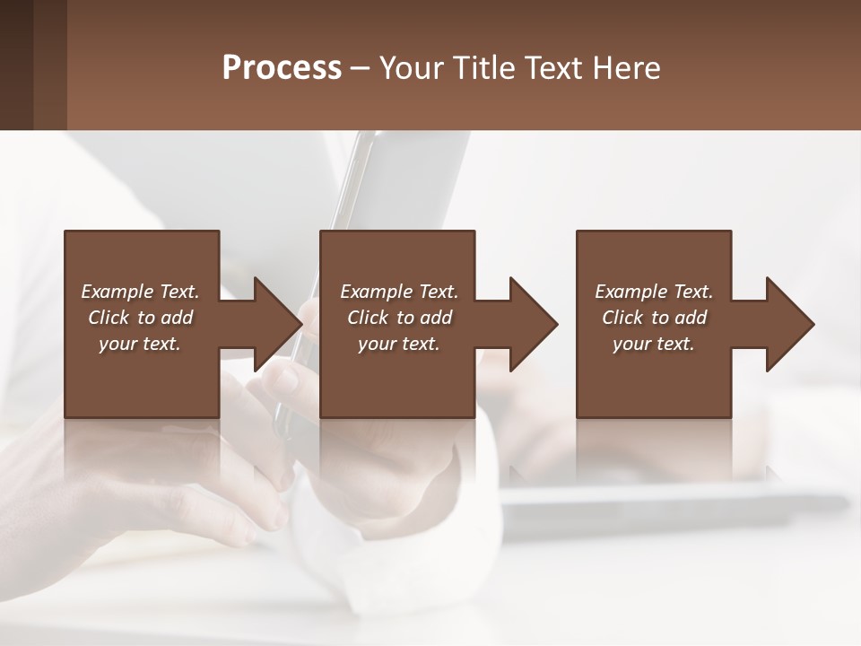 A Person Using A Cell Phone In Front Of A Laptop PowerPoint Template