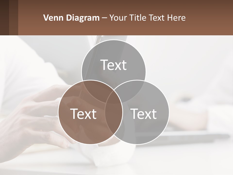 A Person Using A Cell Phone In Front Of A Laptop PowerPoint Template