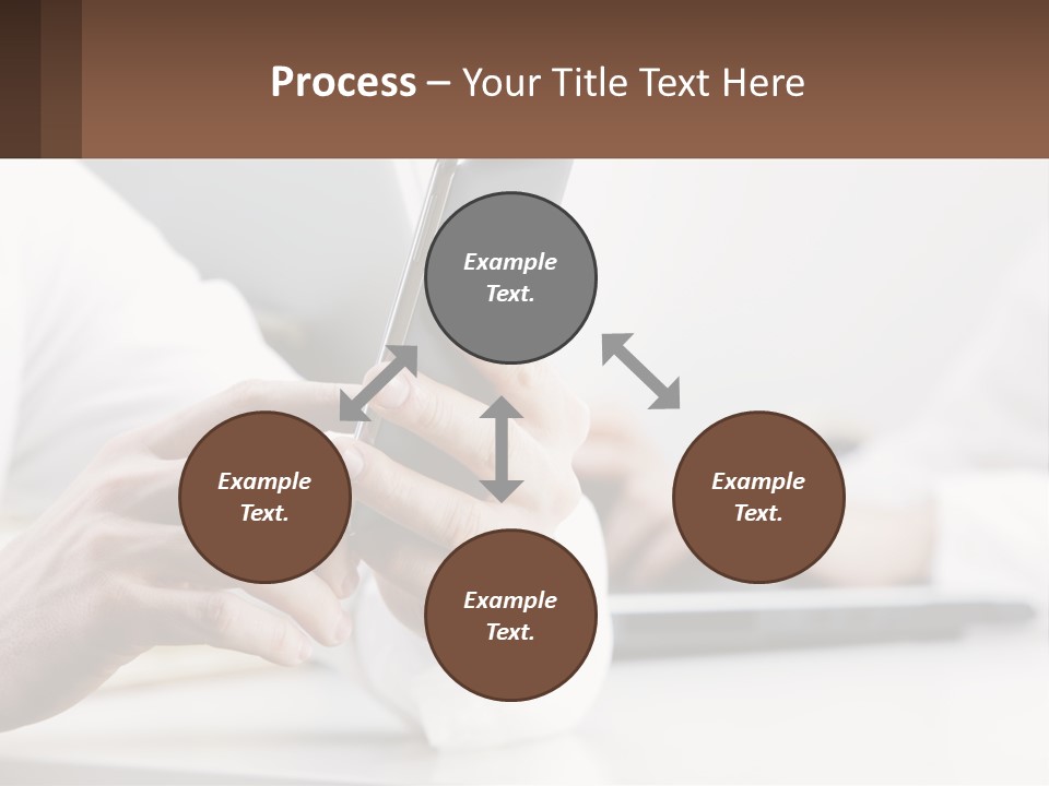 A Person Using A Cell Phone In Front Of A Laptop PowerPoint Template