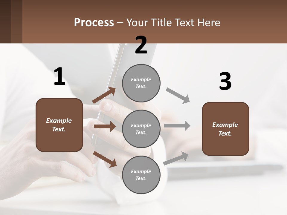 A Person Using A Cell Phone In Front Of A Laptop PowerPoint Template