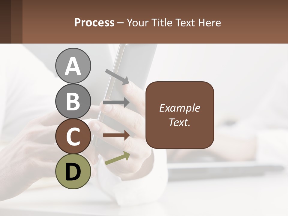 A Person Using A Cell Phone In Front Of A Laptop PowerPoint Template