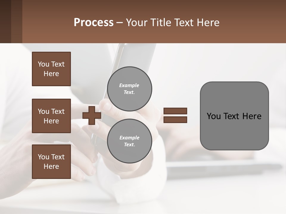 A Person Using A Cell Phone In Front Of A Laptop PowerPoint Template